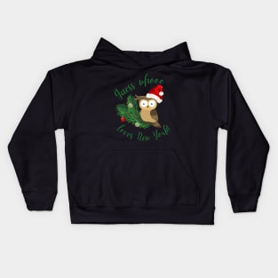 Rockefeller the Owl Guess Whooo Loves New York Christmas Kids Hoodie